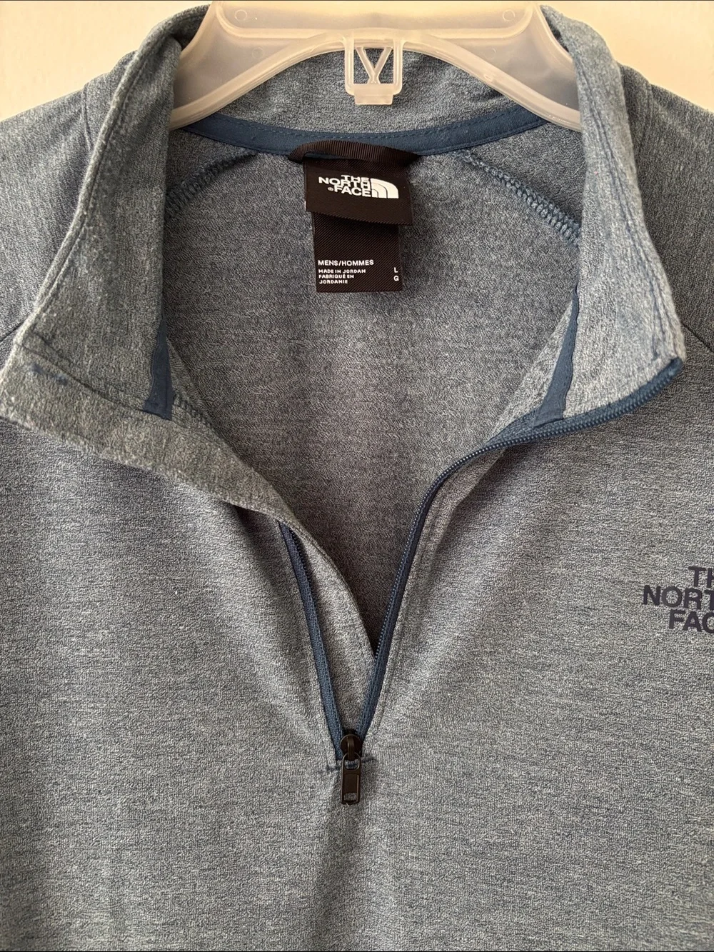 The North Face Men's Wander 1/4 Zip Performance Pullover in blue heather Large